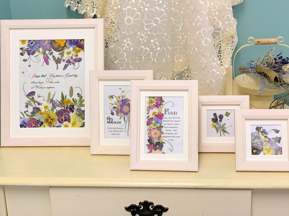 押し花アート❀広場の花屋さん❀押し花額 絵画 アート インテリア 額装 風景画 SAIKA 押し花アート インテリアM額 クリスマスローズ | 押し花
