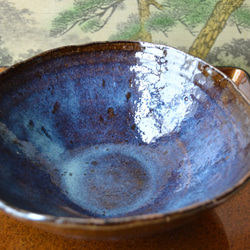 【再入荷！】ラーメン鉢(コスモブルー)　＊鉢　★萩焼き  スープ皿　大皿　鉢 1枚目の画像