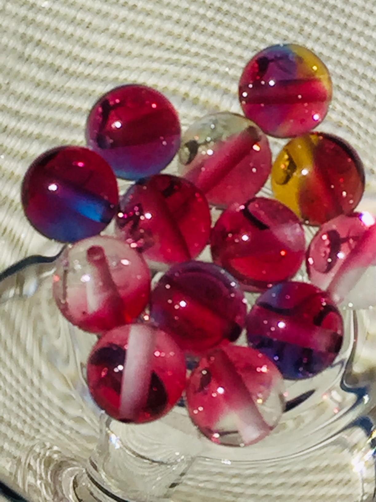 豪華　アンダラクリスタル「ミラクルフルーツのビーズ赤身１２ｍｍ」送料込み