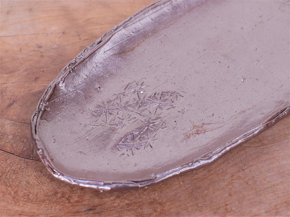 備前焼 楕円皿（約27cm）　sr4-070 4枚目の画像