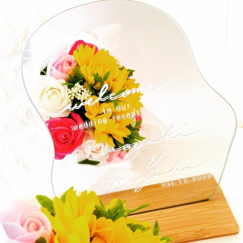 挙式日名入れ】ミラーウェルカムボード セミオーダー ウェルカム