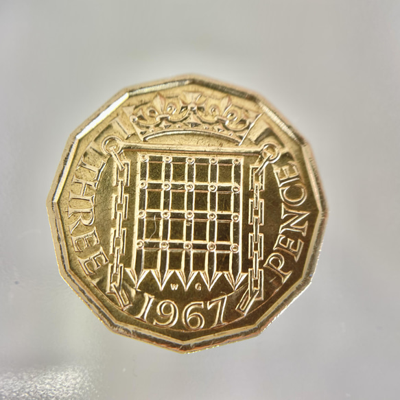 イギリス3ペンス銅貨コインリング13号現品即納 6枚目の画像