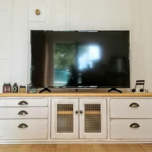 ♪ 150 cmアンティーク ホワイト ツートン テレビボード テレビ台 