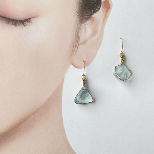 アンダラクリスタル女神巻き®︎14kgfピアス/イヤリング ピアス（フック