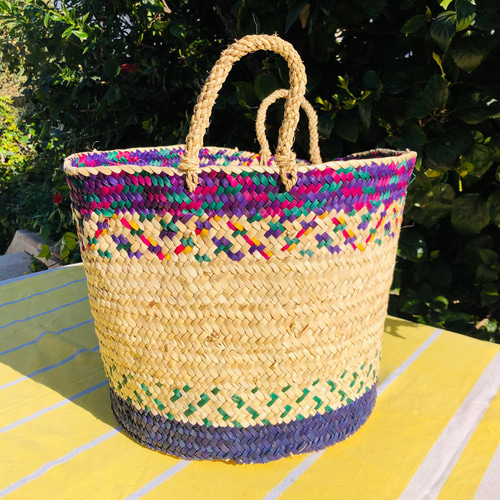 なつめやしの丸底かごバッグロンドRondーコッファイエロー