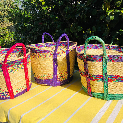 なつめやしの丸底かごバッグロンドRondーコッファイエロー