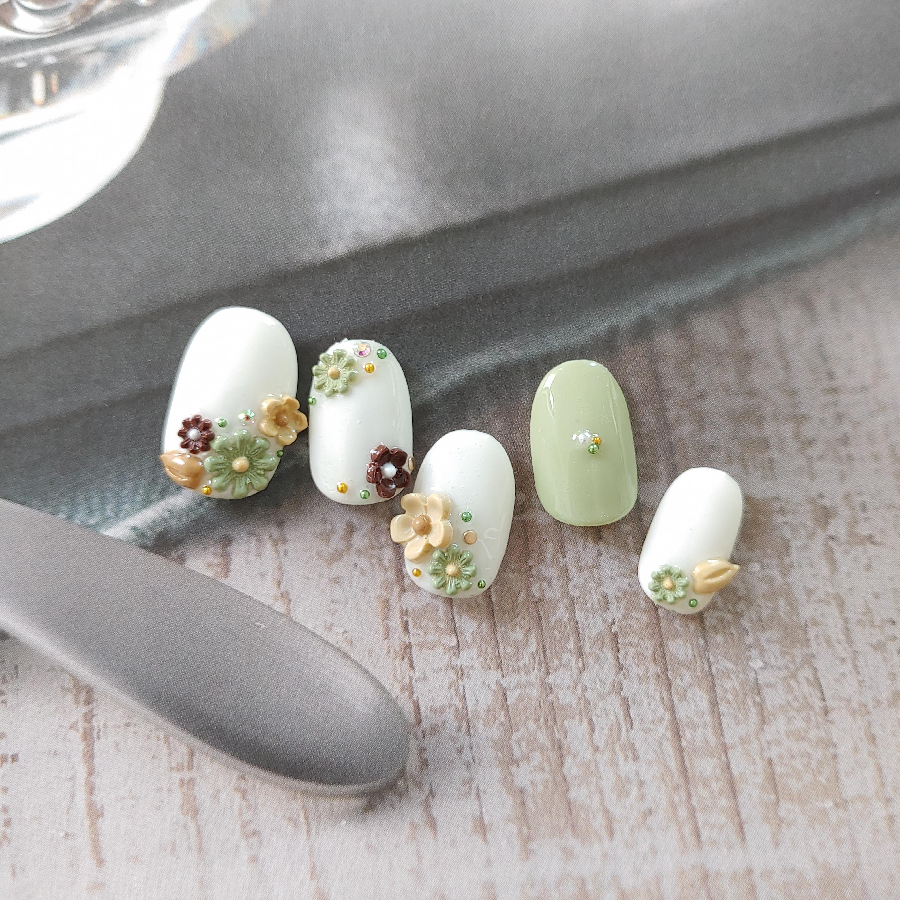 【再販1】ホワイトデーネイル【ピスタチオ】