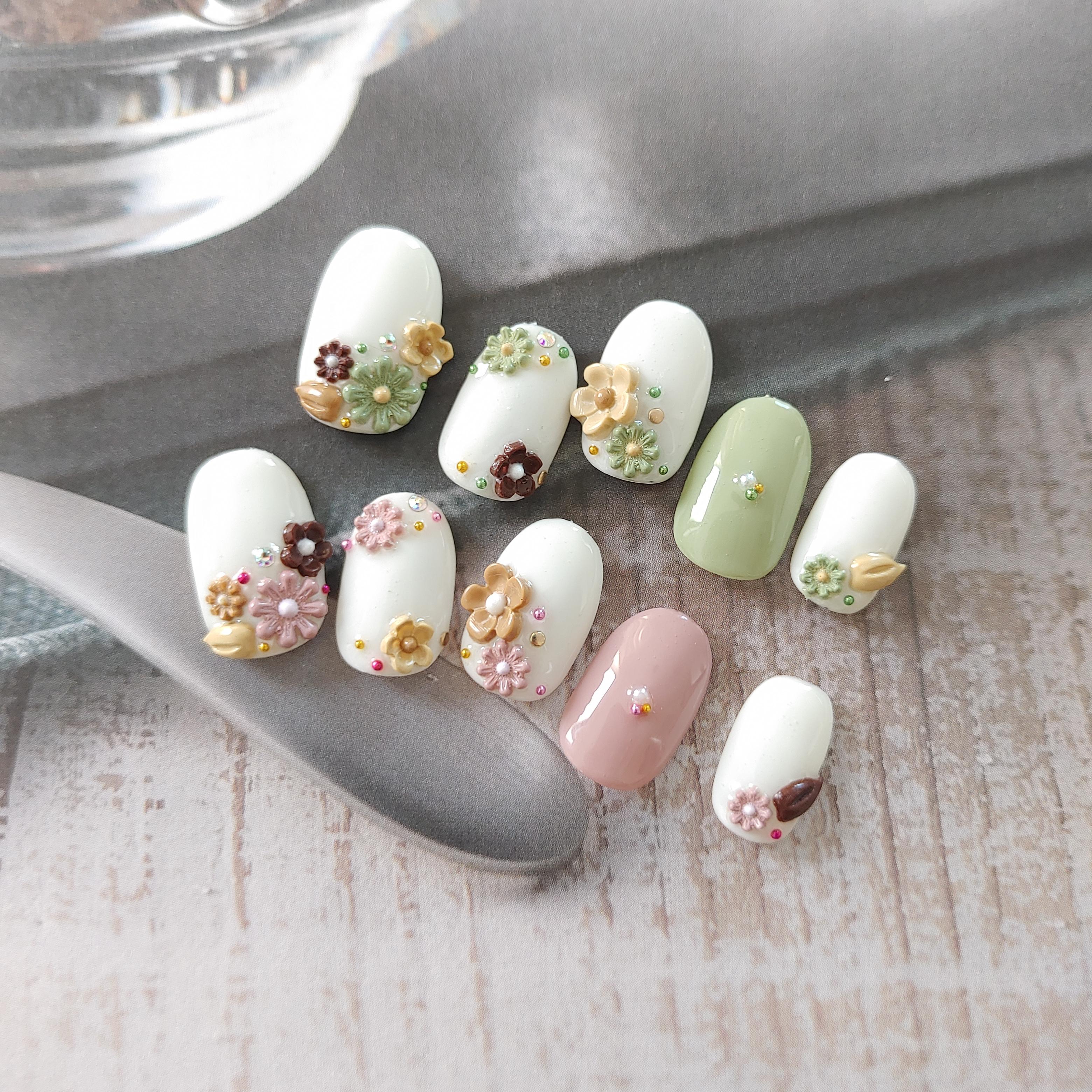 ホワイトデーネイル【選べる】 ネイルチップ（つけ爪） しろくまnail