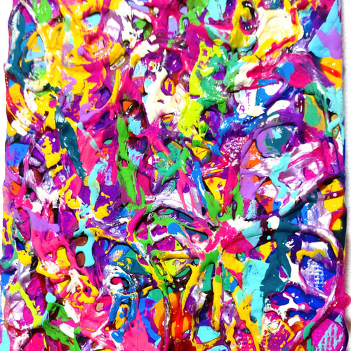 カラフルアドベンチャー(10×7.5cm アクリル ガラス絵の具） その他