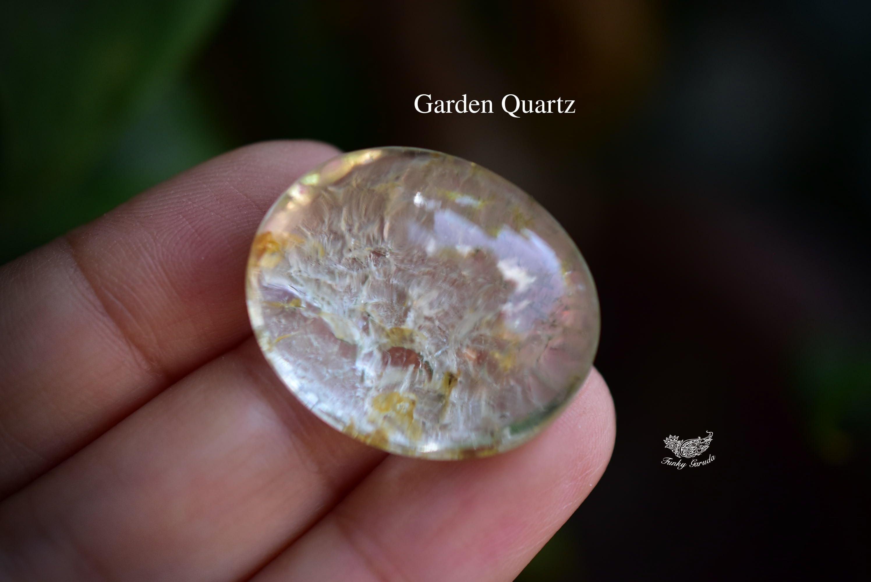 ホワイトクラック☆ガーデンクォーツ ルース157 天然石 Funky garuda