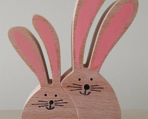 新品♡ウサギ耳付き花柄3点セット 陶器のうさぎお雛様〜はんなりミニひな祭り〜桃の節句 | Blanche Neige