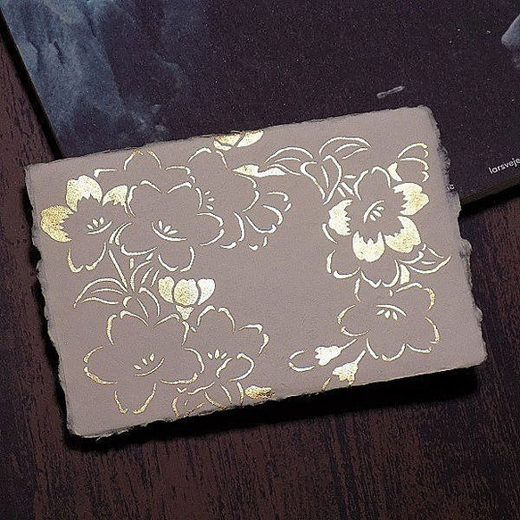 オーダー　「桜」　純金箔押し　和紙製ポストカード　 5枚目の画像