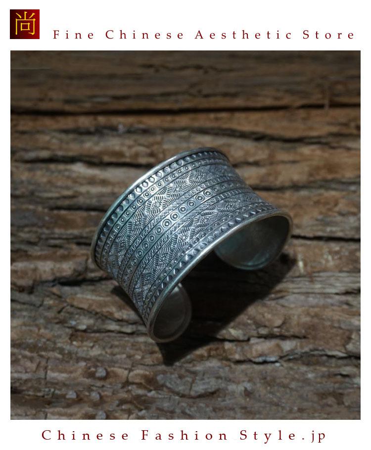 100％ハンドメイド 925 高純度スターリングシルバー カフブレスレット#102