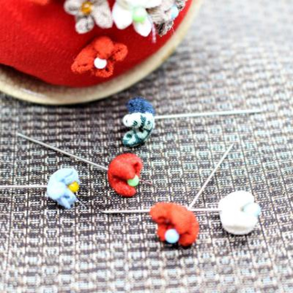 おちょこ針山　ピンクッション　CO-015　待ち針10本セット 9枚目の画像