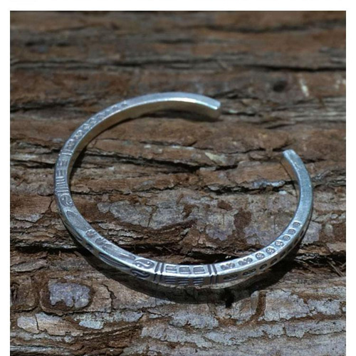 100％ハンドメイド 925 高純度スターリングシルバー カフブレスレット 