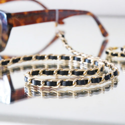 Bicolor Eyeglass Metal Chain[Gold x Black] 3枚目の画像