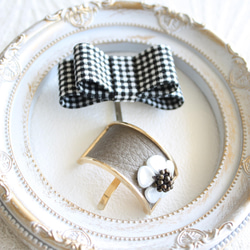 LINTON ツイード リボン ヘアゴム リントン社 ブランド おしゃれ 花