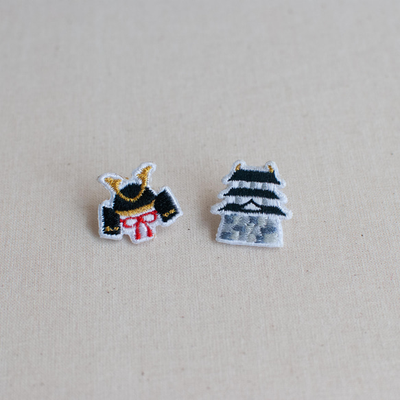 刺繍ピンズ【お城】 4枚目の画像