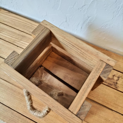 木箱　鉢カバー　ウッドボックス　小物入れ　ライトブラウン　木目調 3枚目の画像