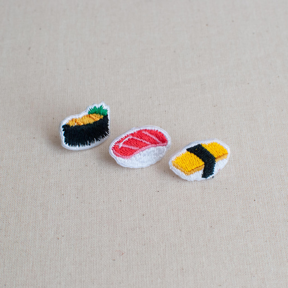 刺繍ピンズ【うに軍艦】 3枚目の画像