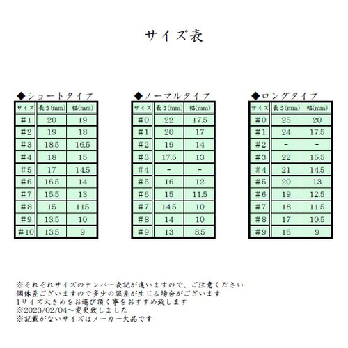 送料込】選べるサイズ確認用チップ ネイルチップ（つけ爪
