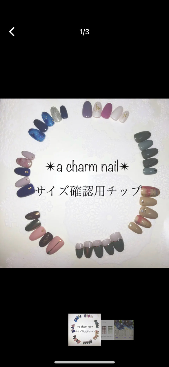 ご確認用ネイルチップ サイズ確認用チップ ネイルチップ（つけ爪） 0829.nail 通販