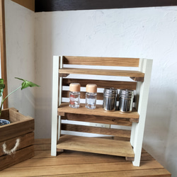 ☆再販☆台所周りもスッキリ収納♪キッチン収納棚♪4段 ナチュラル