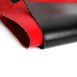 簡單的真皮項圈，配以鐘紅色和黑色的永恆設計 CHOKER 第6張的照片