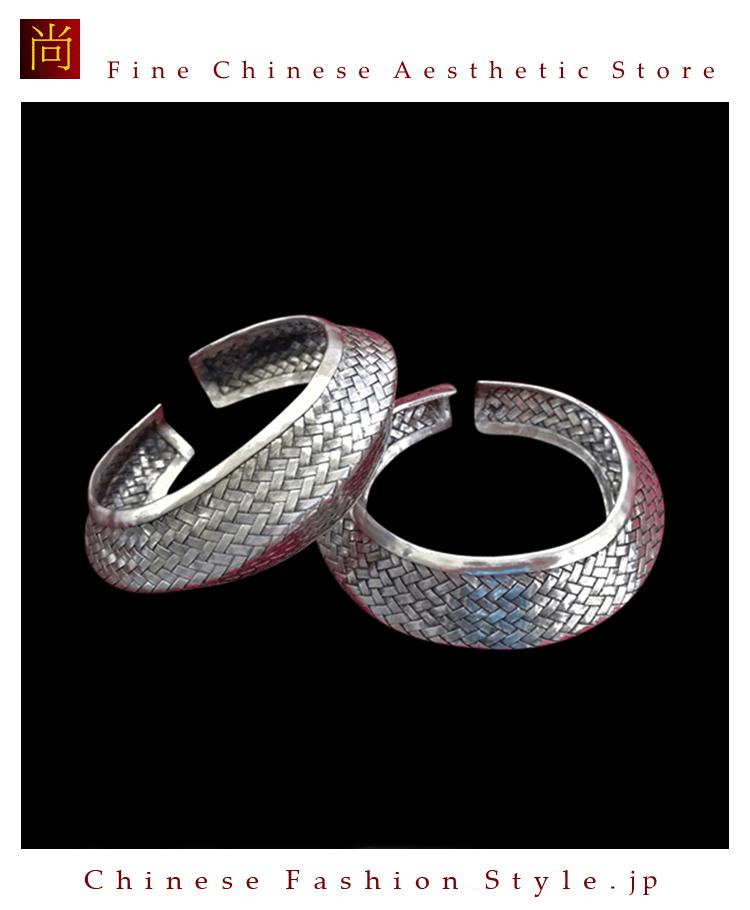 中国のエスニックブレスレットミャオ族手芸ジュエリーシルバーユニークモデル＃210