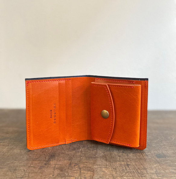 二つ折り財布 テトラ・ウォレット ネイビーブラック 2枚目の画像