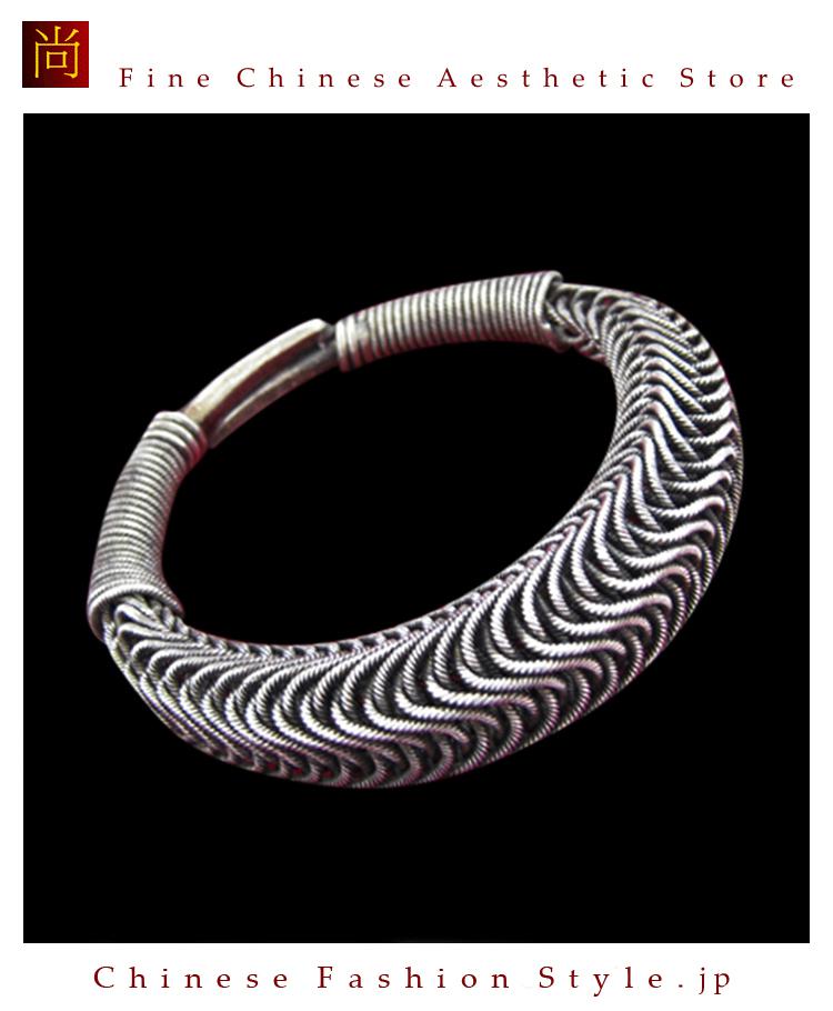 中国のエスニックブレスレットミャオ族手芸ジュエリーシルバーユニークモデル＃217