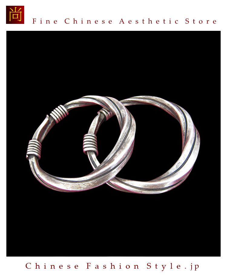 中国のエスニックブレスレットミャオ族手芸ジュエリーシルバーユニークモデル＃218