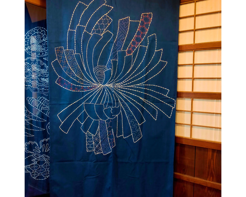 藍染　のれん 藍染め暖簾 120cm 3巾 – aitoki - 時を楽しむ丁寧な暮らし