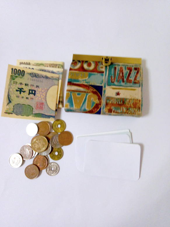 かっこイイ！オシャレ　選べる アメリカン× JAZZ ミニ財布　直線口金 17枚目の画像
