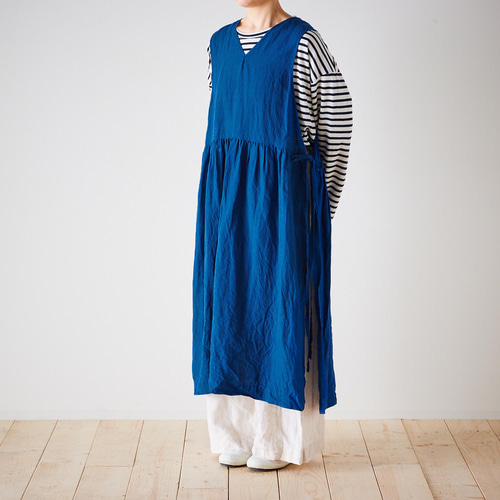 cocca for】 日に日になじむ、リネンエプロンワンピース《TPO