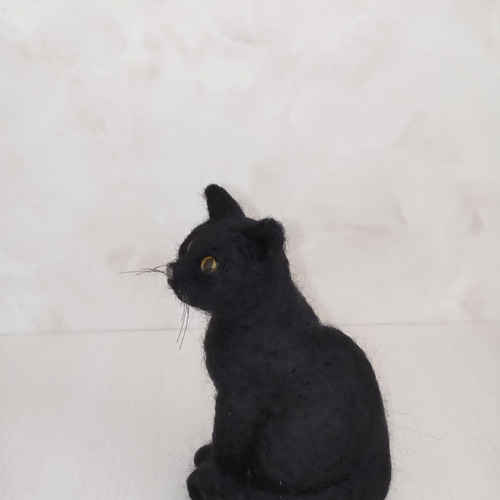羊毛フェルト　ミニリース　黒猫 羊毛フェルトミニリース黒猫