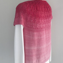 手編み半袖ニット オーストリア産「Wollelfe」手染め毛糸 8枚目の画像