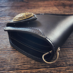 二つ折り財布 バイカーズウォレット ミニ財布 メンズ 本革 小さい財布 ミドルウォレット ライダースウォレット 大容量 5枚目の画像