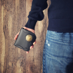 二つ折り財布 バイカーズウォレット ミニ財布 メンズ 本革 小さい財布 ミドルウォレット ライダースウォレット 大容量 8枚目の画像