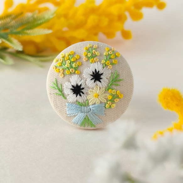 オーダー受付ページ 刺繍ブローチ ヘアゴム なー なー ねこ