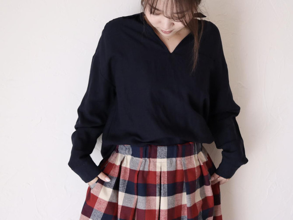 ロングシャツとチェックスカート☆春の2点セット福袋 10枚目の画像