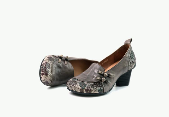 ローヒール パンプス ヒール パンプス 靴 オーダー メイド ラウンド 春の福袋  母の日  春 ワンピースに合う靴 13枚目の画像