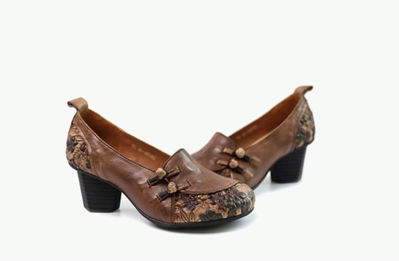 ローヒール パンプス ヒール パンプス 靴 オーダー メイド ラウンド 春の福袋  母の日  春 ワンピースに合う靴 11枚目の画像