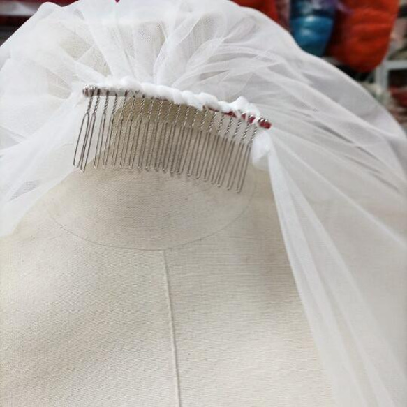 帶高品質梳子的長面紗柔軟薄紗新娘第二方/ 第5張的照片
