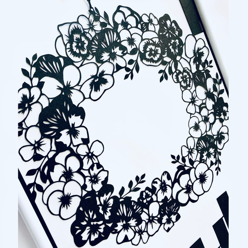 パンジーとビオラ』 花の切り絵シリーズ 切り絵 Fancy Kirie
