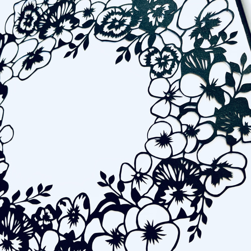 パンジーとビオラ』 花の切り絵シリーズ 切り絵 Fancy Kirie