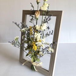 ドライフラワー花束インテリア（壁掛け）ミモザ 4枚目の画像