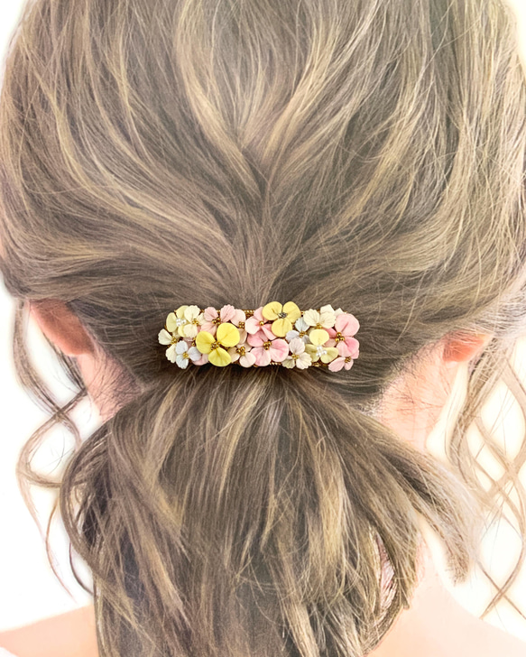 小さな花園バレッタ　ミニ 1枚目の画像