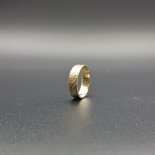 5mm幅】真鍮 槌目リング 夕焼けに染まる水面｜中太・キラキラ・ユニ