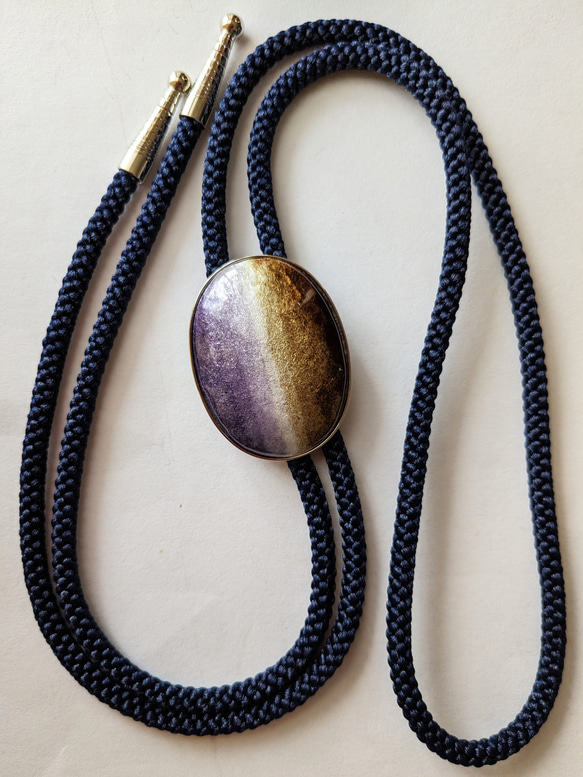 再販  七宝焼ループタイ「紫式部」 2枚目の画像